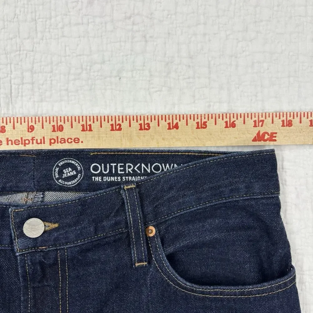 Outerknown Jeans Mens 34X28 Blue Denim Sea The Dunes Straight Organic Cotton